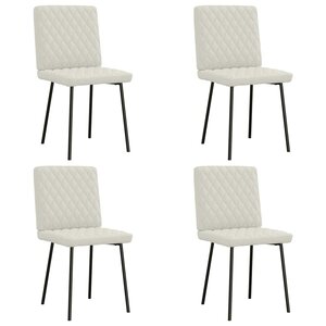 vidaXL Chaises à manger lot de 4 Crème Velours