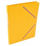 Chemise Carte Lustée simple 24 x 32 cm avec élastiques et étiquette de dos Jaune COUTAL