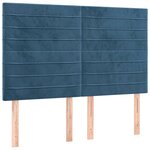vidaXL Cadre de lit avec tête de lit Bleu foncé 140x190 cm Velours