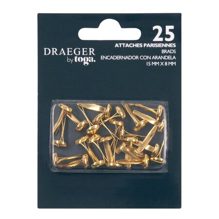 25 Maxi Attaches Parisiennes Rondes 15mm - Draeger paris