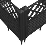 vidaXL Jardinière avec piquets noir 123 5x43 5x43 5 cm PP