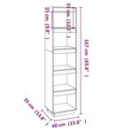 vidaXL Bibliothèque/Séparateur de pièce Gris 40x35x167 cm Pin solide