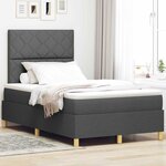 vidaXL Lit à ressorts avec matelas Gris foncé 120 x 190 cm tissu