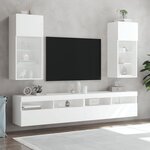vidaXL Meubles TV avec lumières LED 2 Pièces blanc 40 5x30x90 cm