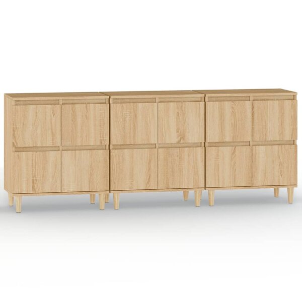 vidaXL Buffets 3 Pièces chêne sonoma 60x35x70 cm bois d'ingénierie