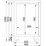 Refroidisseur de boissons - 2 portes & evier - combisteel - r290 - acier inoxydable21950 mmpleine/battante 1950x700x950mm