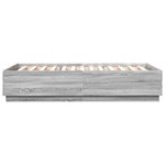 vidaXL Cadre de lit avec LED sans matelas sonoma gris 160x200 cm