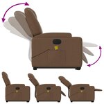 vidaXL Fauteuil inclinable de massage électrique Marron Tissu