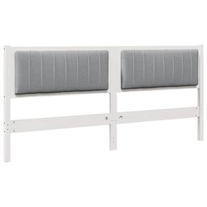 vidaXL Tête de lit capitonnée avec tête de lit Blanc 180 cm Pin massif
