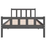 Vidaxl cadre de lit gris bois massif 100x200 cm