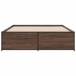 vidaXL Cadre de lit chêne marron 140x200 cm bois d'ingénierie et métal