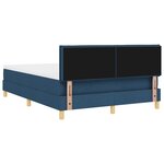 vidaXL Lit à ressort avec matelas et LED bleu 160x200 cm tissu