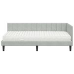 vidaXL Cadre de lit d'angle Gris clair 90 x 200 cm Velours