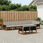 vidaXL Ensemble de canapés d'extérieur 8 Pièces Naturel et gris clair