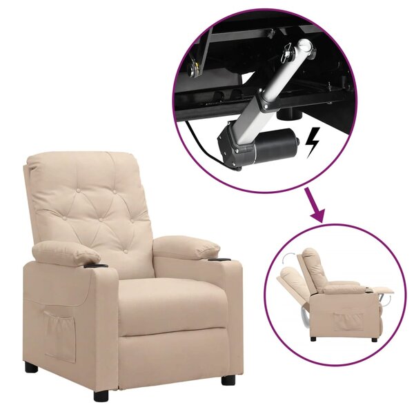 vidaXL Fauteuil Crème Tissu