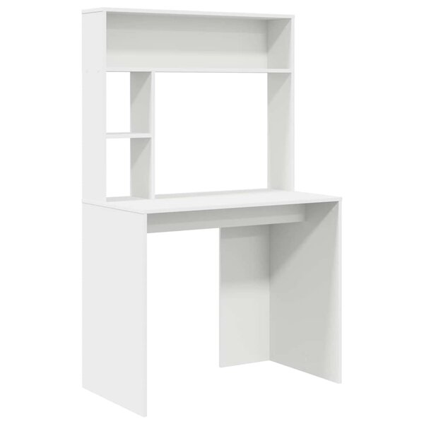 vidaXL Bureau avec étagère Blanc 91 x 50 x 149 cm Bois d'ingénierie