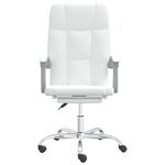 Chaise fauteuil siège pivotante de inclinable de bureau informatique étude similicuir blanc 02_0024230