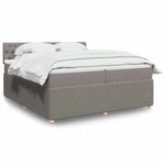 vidaXL Sommier à lattes de lit avec matelas Taupe 200x200 cm Tissu