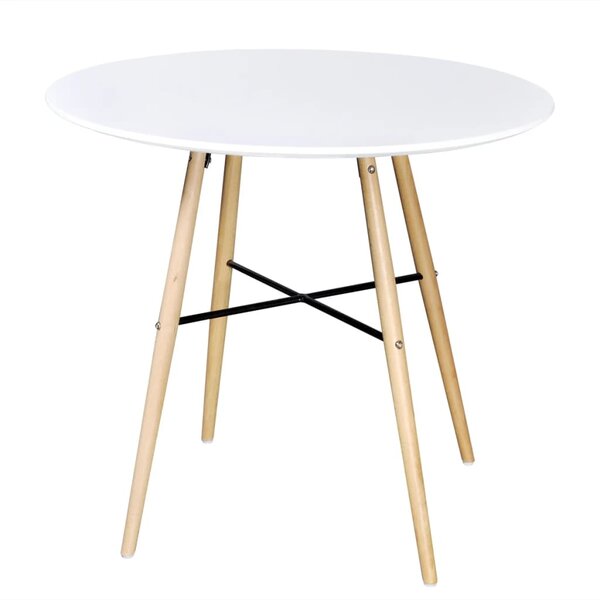 vidaXL Table à manger ronde MDF Blanc