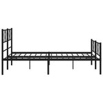 vidaXL Cadre de lit métal sans matelas avec pied de lit noir 140x190cm