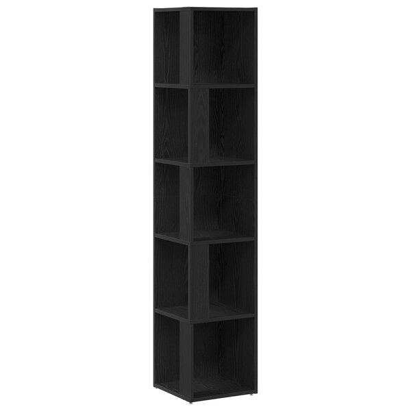 Meuble d'angle vidaXL Noir Chêne 33x33x164 5 cm en bois d'ingénierie