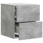 vidaXL Cabinet de chevet mural 2 Pièces Gris béton 33 x 34 5 x 40 cm