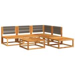vidaXL Ensemble de canapés de jardin 6 pièces avec coussins en bois d'acacia et corde