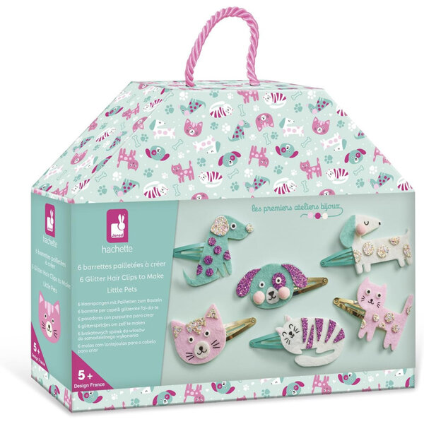 Jeu créatif - Création de barrettes - 6 modèles chat et chien - Dès 6 ans - Janod