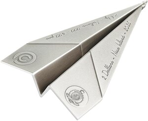 Pièce de monnaie en Argent 2 Dollars g 62.2 (2 oz) Millésime 2025 Folded Dreams PAPER AIRPLANE
