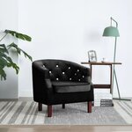 vidaXL Fauteuil noir velours