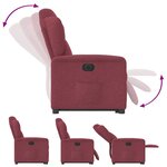 vidaXL Fauteuil inclinable électrique rouge bordeaux tissu
