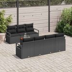 vidaXL Ensemble de canapé de jardin 8 Pièces Noir