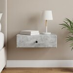 vidaXL Table d'appoint murale Gris béton 59 x 34 5 x 17 cm