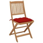 Vidaxl chaises pliables de jardin 4 pièces avec coussins bois d'acacia
