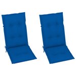 vidaXL Chaises de jardin 2 Pièces avec coussins bleu royal Bois de teck