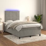 vidaXL Sommier à lattes de lit avec matelas LED gris clair 120x190 cm