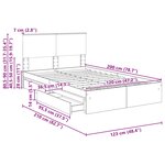 vidaXL Lit de Rangement Chêne Sonoma 120 x 200 cm Bois d'ingénierie
