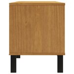 vidaXL Meuble TV avec porte vitrée FLAM 158x40x50cm bois massif de pin