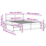 vidaXL Cadre de lit sans matelas blanc 120x200 cm bois de pin massif