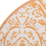 vidaXL Tapis d'extérieur ARAKIL orange et blanc Ø120 cm PP