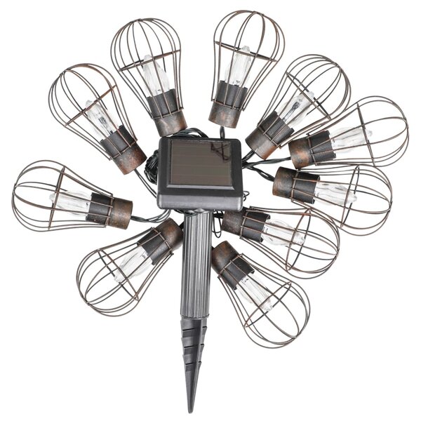 HI Guirlande lumineuse à LED solaire de jardin 10 ampoules 5 5 cm