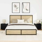 vidaXL Cabinet de chevet mural 2 Pièces Chêne noir 50 x 39 x 41 cm