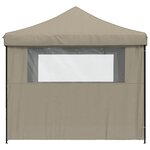 vidaXL Tente de réception pliable escamotable 4 parois latérales taupe