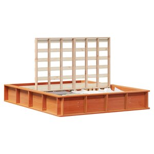 vidaXL Cadre de lit Cire marron 160 x 200 cm Bois de pin massif