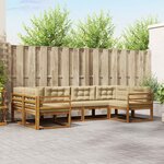 vidaXL Ensemble de canapés d'extérieur 6 Pièces Naturel et Beige