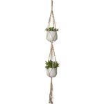 MACRAMÉ DOBLE NoeUD CARRÉ NATUREL 120 CM