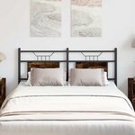 vidaXL Tête de lit chêne fumé 137 cm bois d'ingénierie et acier