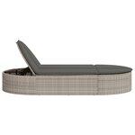vidaXL Chaise longue double avec coussins gris clair résine tressée