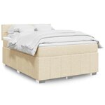 vidaXL Sommier à lattes de lit avec matelas Crème 140x190 cm Tissu
