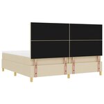 vidaXL Lit à ressorts avec matelas Crème 200 x 200 cm tissu